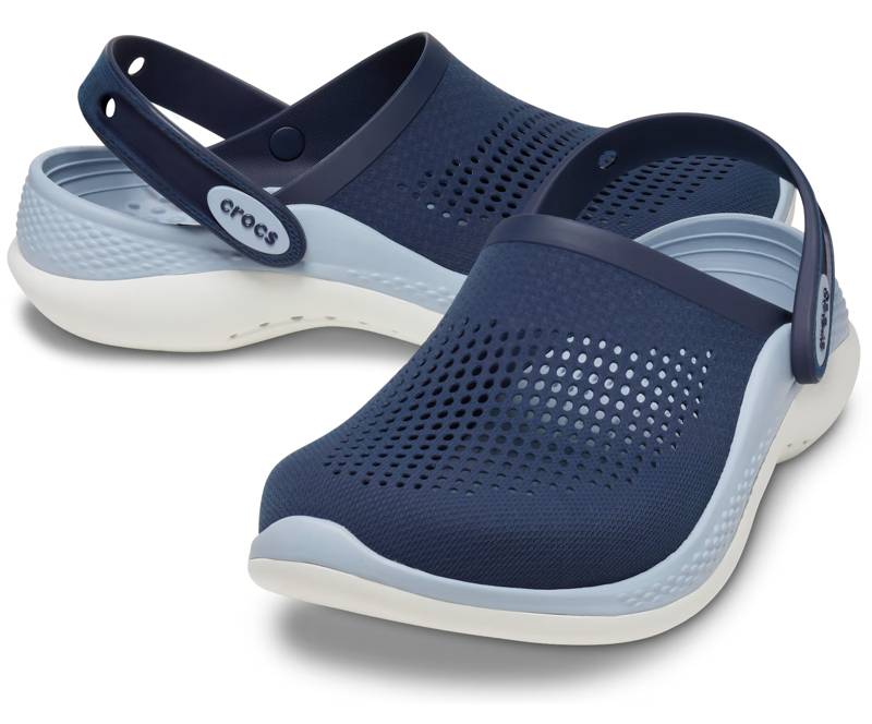 Blue and online grey crocs