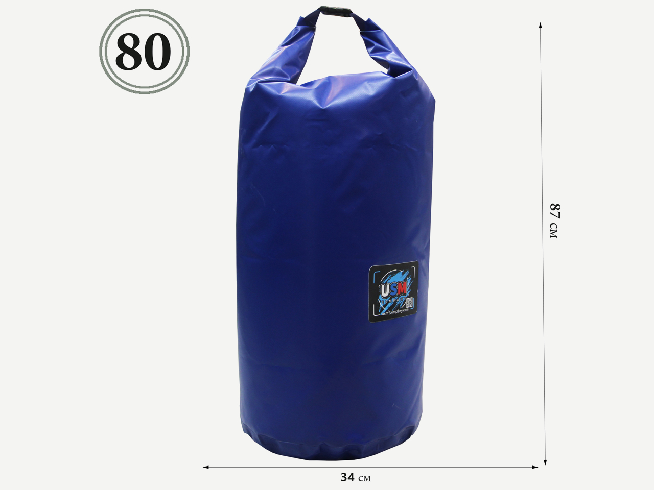 Гермобаул USM с лямкой для переноски 80л (синий)