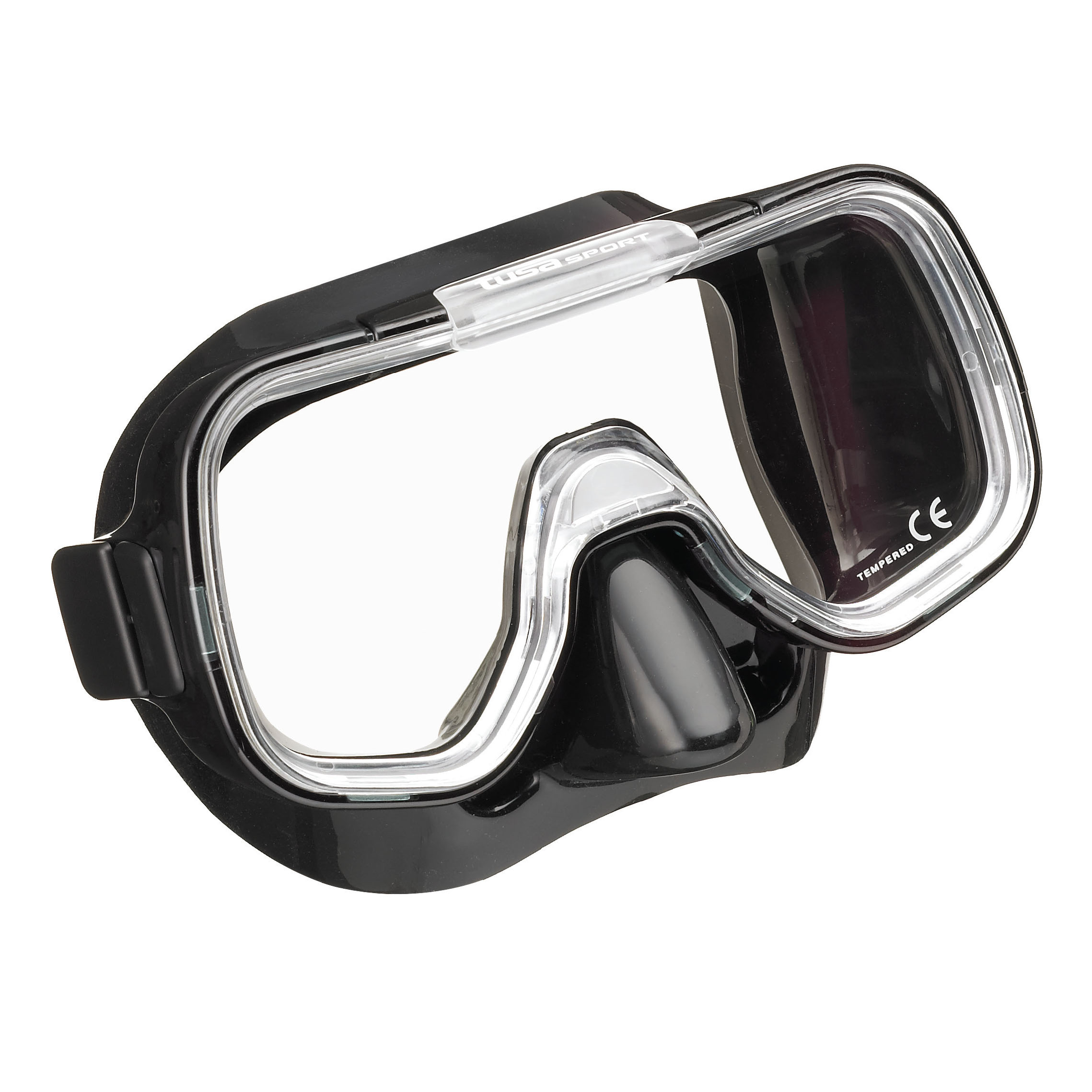 Комплект маска+трубка UCR-2022P в сумке (черный силикон; BK/BK)