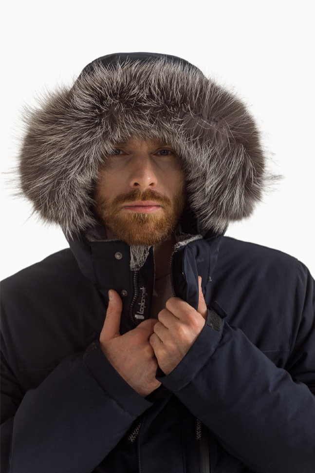 Пуховик Торнадо Top Arctic Goose мех Енот (Мужской; 52; Темно-Синий)