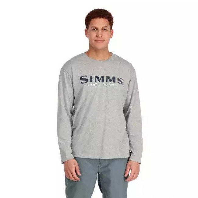 Simms Футболка Logo Long Sleeve Shirt grey heather XL купить в Москве в  интернет-магазине Лохматый Кашалот
