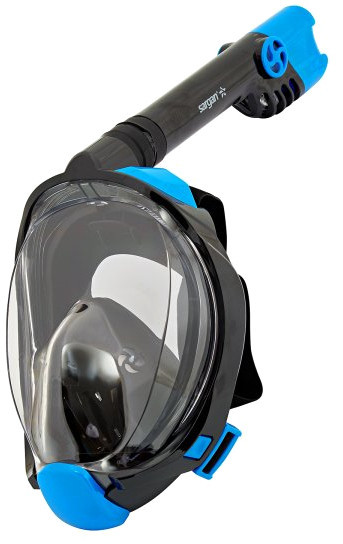 Маска полнолицевая для сноркелинга Galaktica Premium (L-XL; черный/синий/черный)