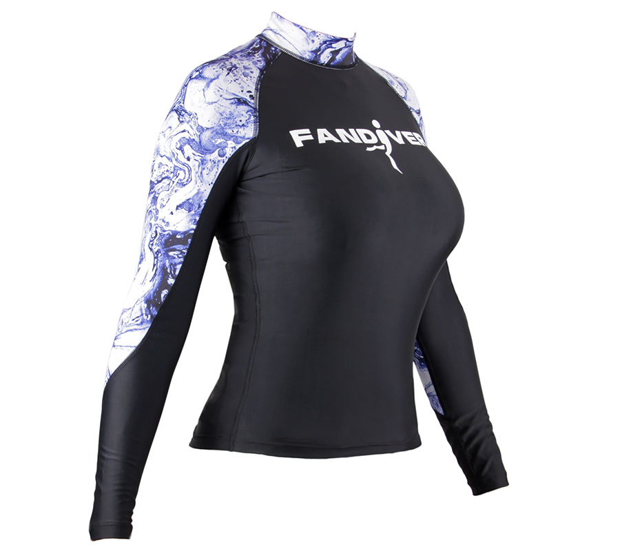 Футболка лайкра FanDiver длинный рукав (Женский; XL; marble purple)