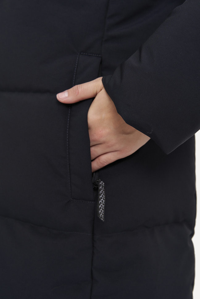 Пальто пуховое Рукка Top Arctic Goose мех Енот (Женский; 52; Темно-Синий)