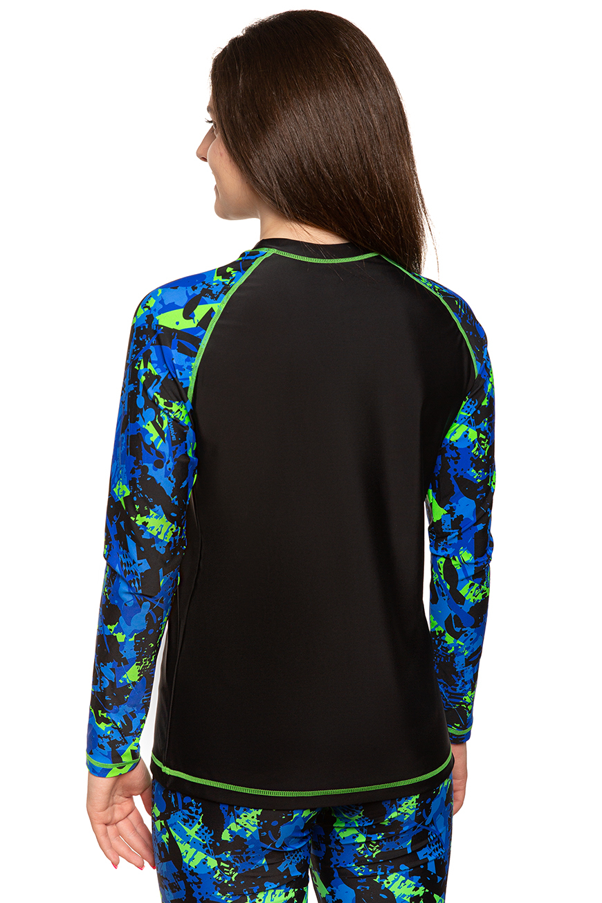 Футболка лайкра Mad Wave C0 длинный рукав (Женский; XL; Синий)