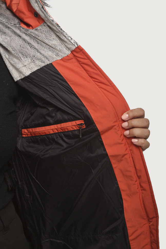 Пальто пуховое Юкка Nordic Goose мех Енот (Женский; 46; Светлый Терракот)