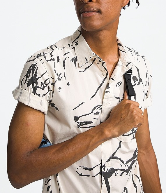 Рубашка TNF S/S Baytrail Pattern Shirt (Мужской; S; WhiteDune CoyoteField SketchPrint)