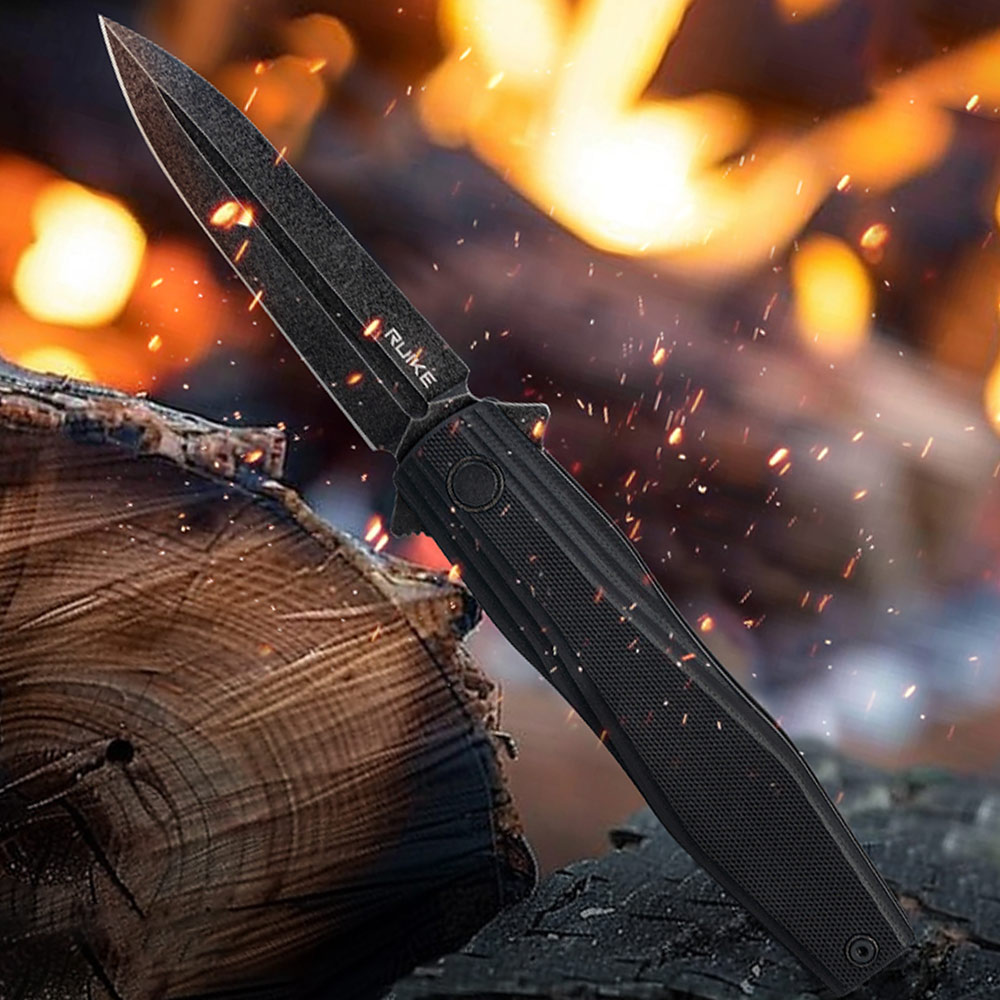 Нож складной RUiKE P188-B (Сталь_D2-Blackwash/Черный_G10) Нож складной RUiKE P188-B (Сталь_D2-Blackwash/Черный_G10)