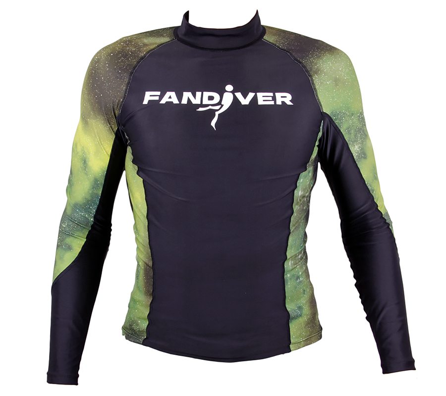 Футболка лайкра FanDiver длинный рукав (Мужской; XXL; galaxy green)