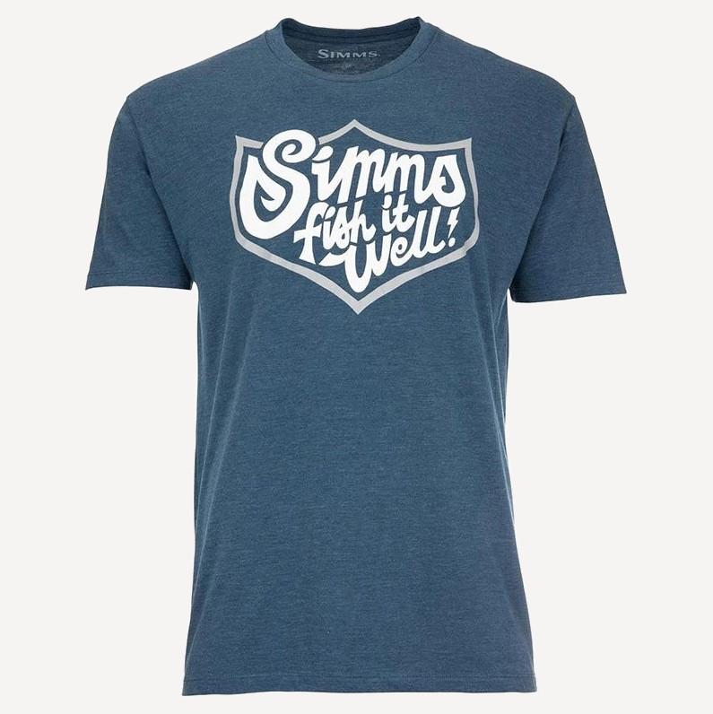 Футболка Simms Fish It Well Badge T-Shirt (Мужской; XL; Sailor Blue Heather)