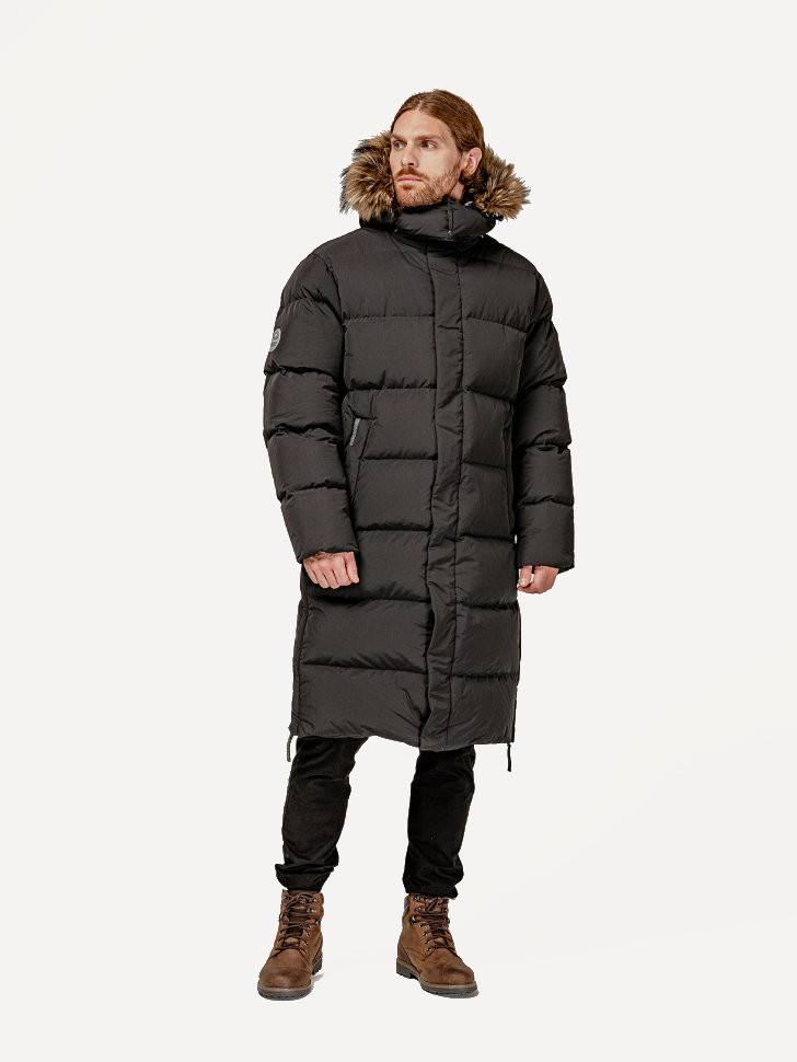 Пальто пуховое Флойд Nordic Goose мех ЧБК (Мужской; 56; Черный)