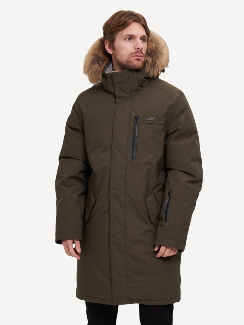 Пуховик Хаски Top Arctic Goose (Мужской; 56; Олива без*Меха)