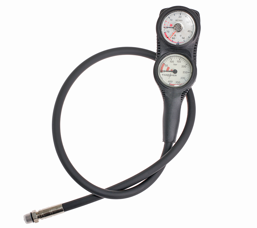 Консоль 2-х приборная FanDiver Compact (манометр 400 bar + глубиномер) (black) Консоль 2-х приборная FanDiver Compact (манометр 400 bar + глубиномер) (black)