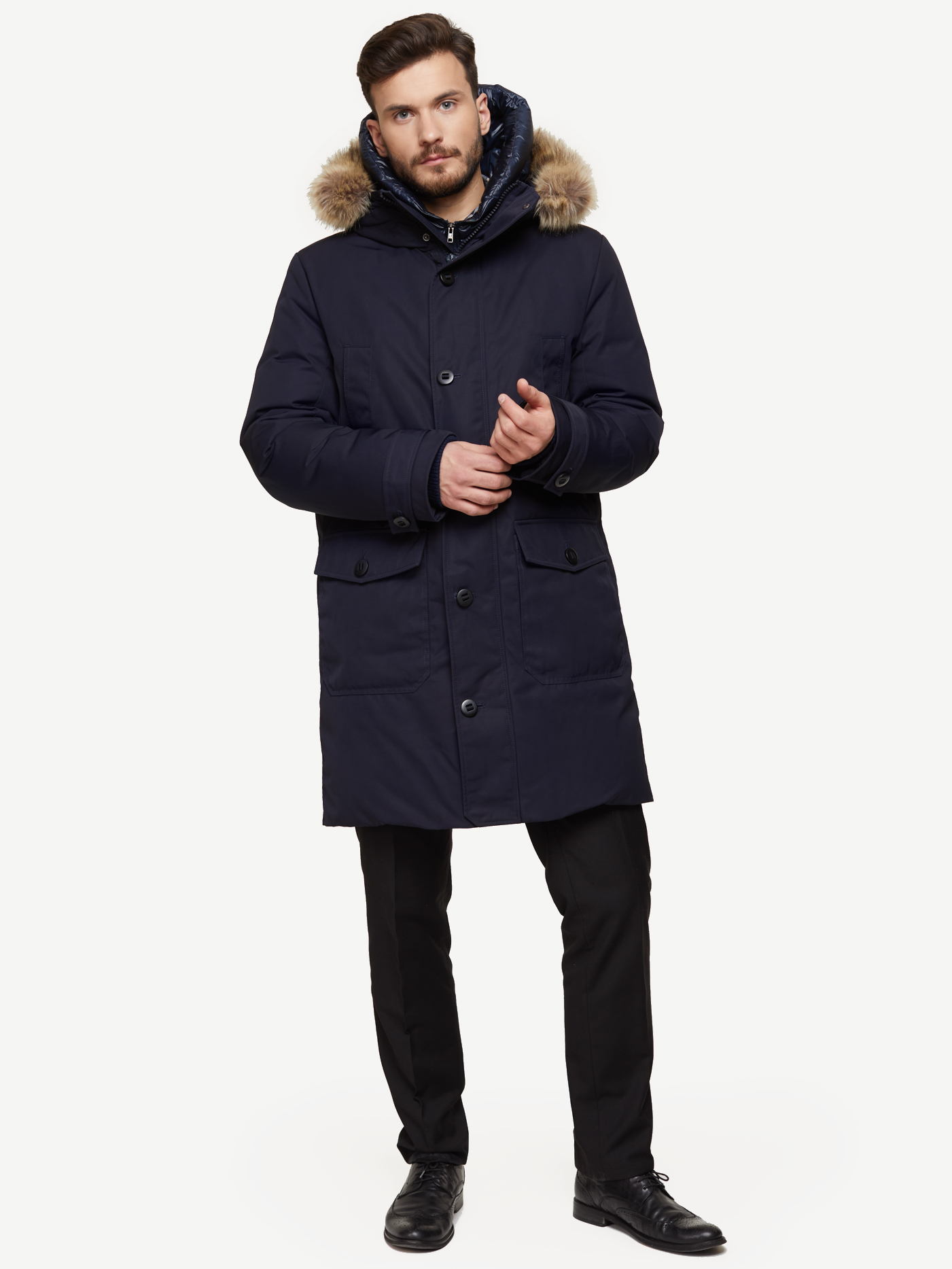 Пуховое пальто BASK Jupiter (Мужской; 52; Синий Тмн)