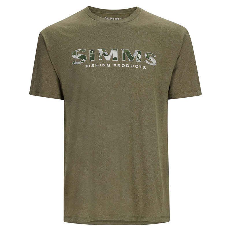 Футболка Simms Logo T-Shirt (Мужской; XL; RC Dark Clover/Military Heather)