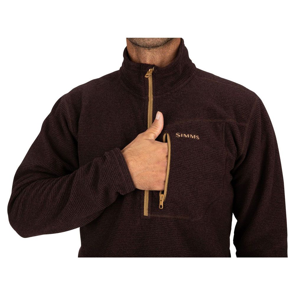 Толстовка Simms Rivershed Sweater Quarter Zip (Мужской; L; Mahogany)
