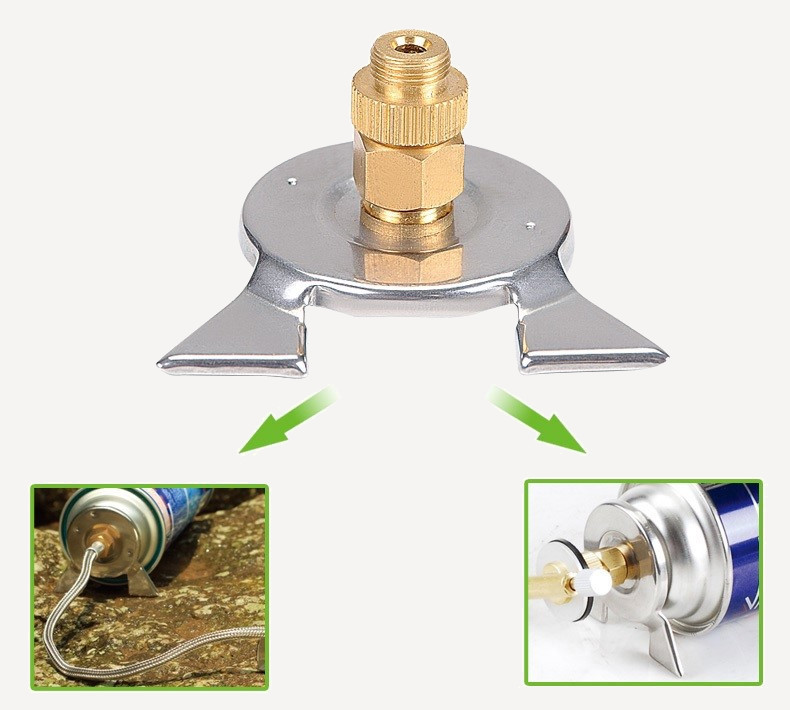 Адаптер газовый BRS-17B Цанга-Резьба на ножках (Сталь / Латунь, 41г, с чехлом)