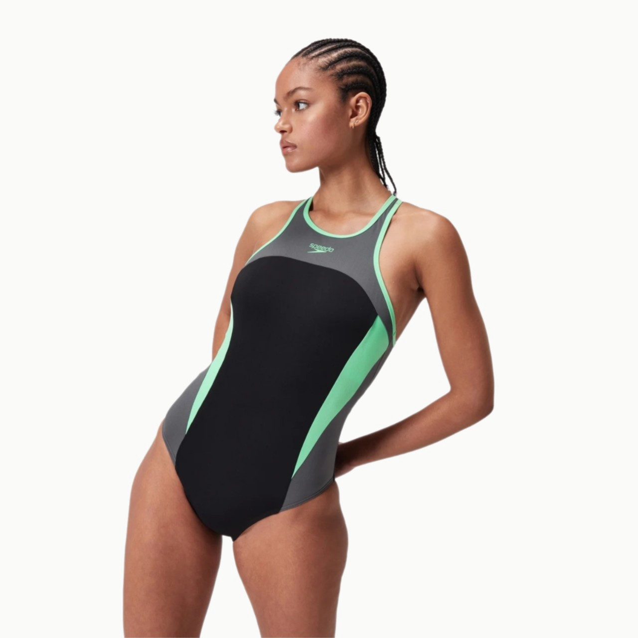 Speedo Speedo High Neck Splice Cross Back 38 50