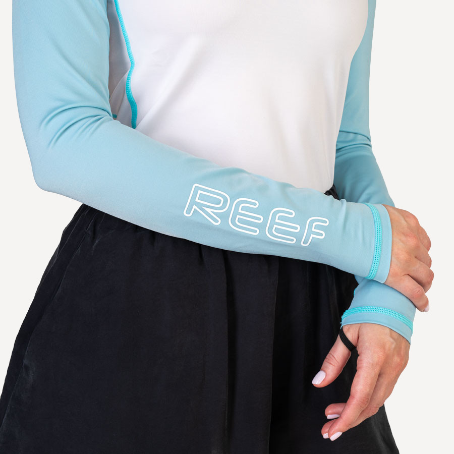 Футболка лайкра Scorpena Reef длинный рукав (Женский; L; бело-голубой)