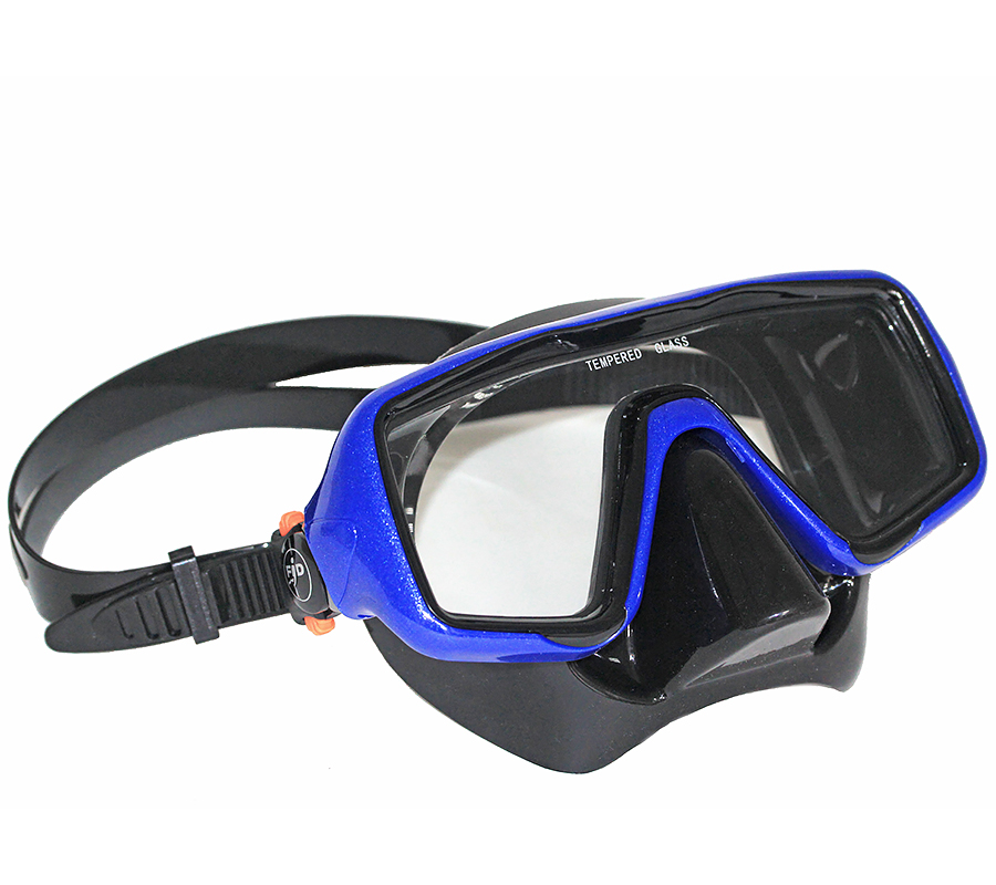 Маска FanDiver F104 (черный силикон; синий)