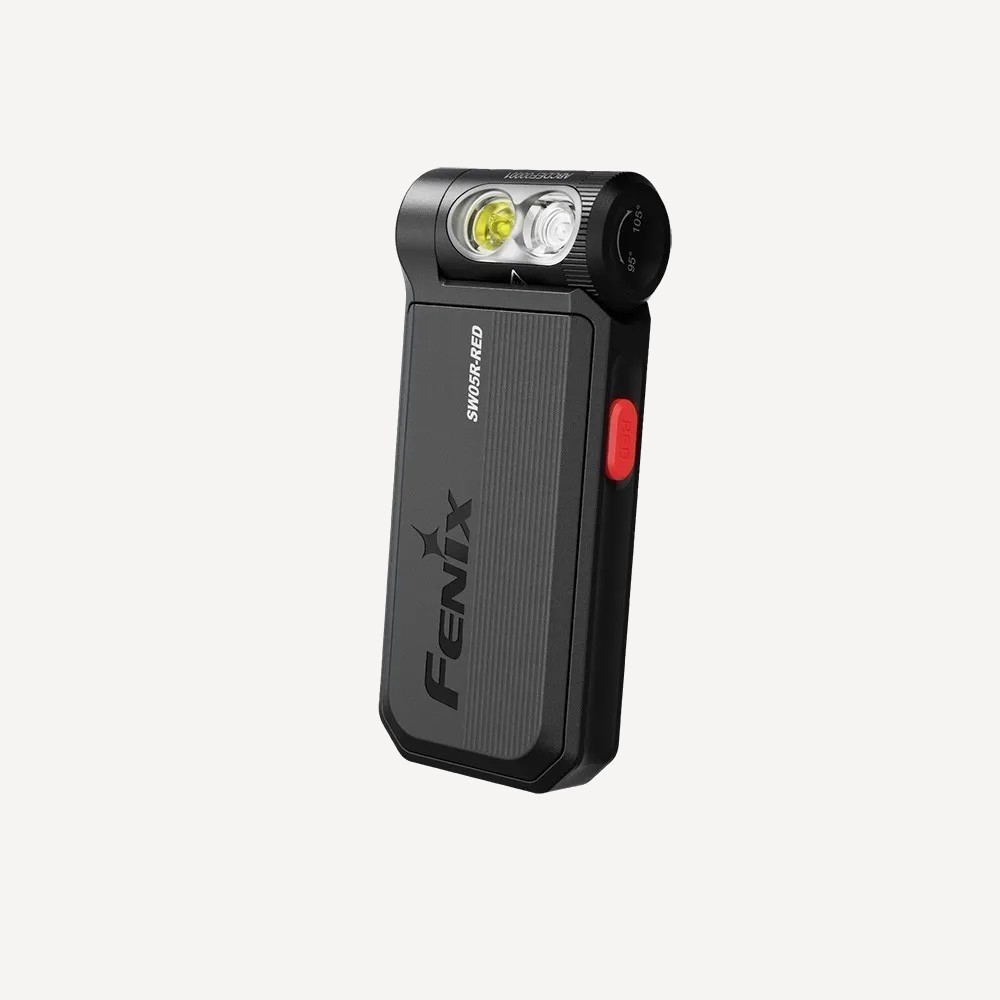 Фонарь клипса Fenix SW05R-RED 150 Lumen (Черный, свет Белый/Красный)