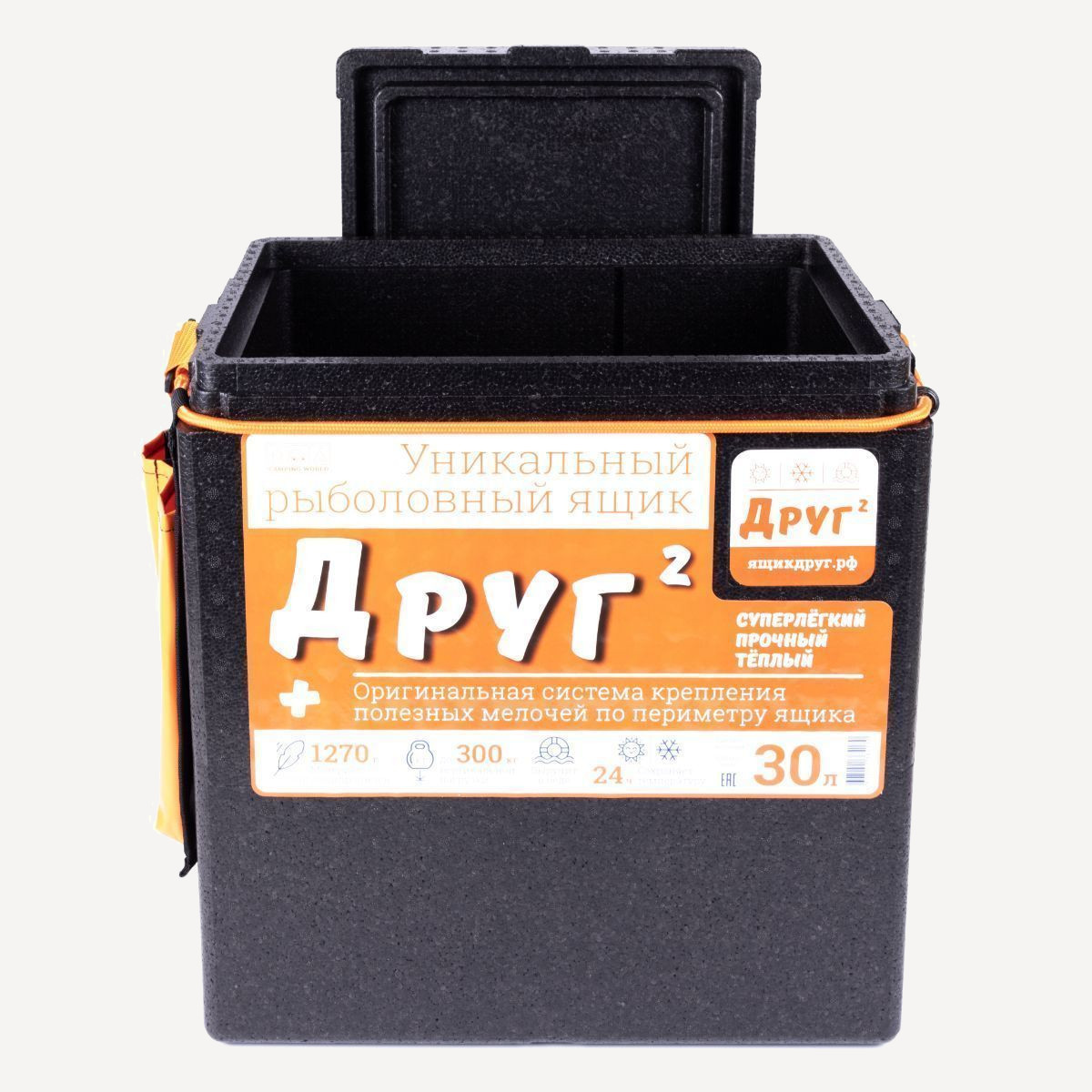 ТермоЯщик Camping World "Друг-2+" 30 л (Черный/Оранжевый)