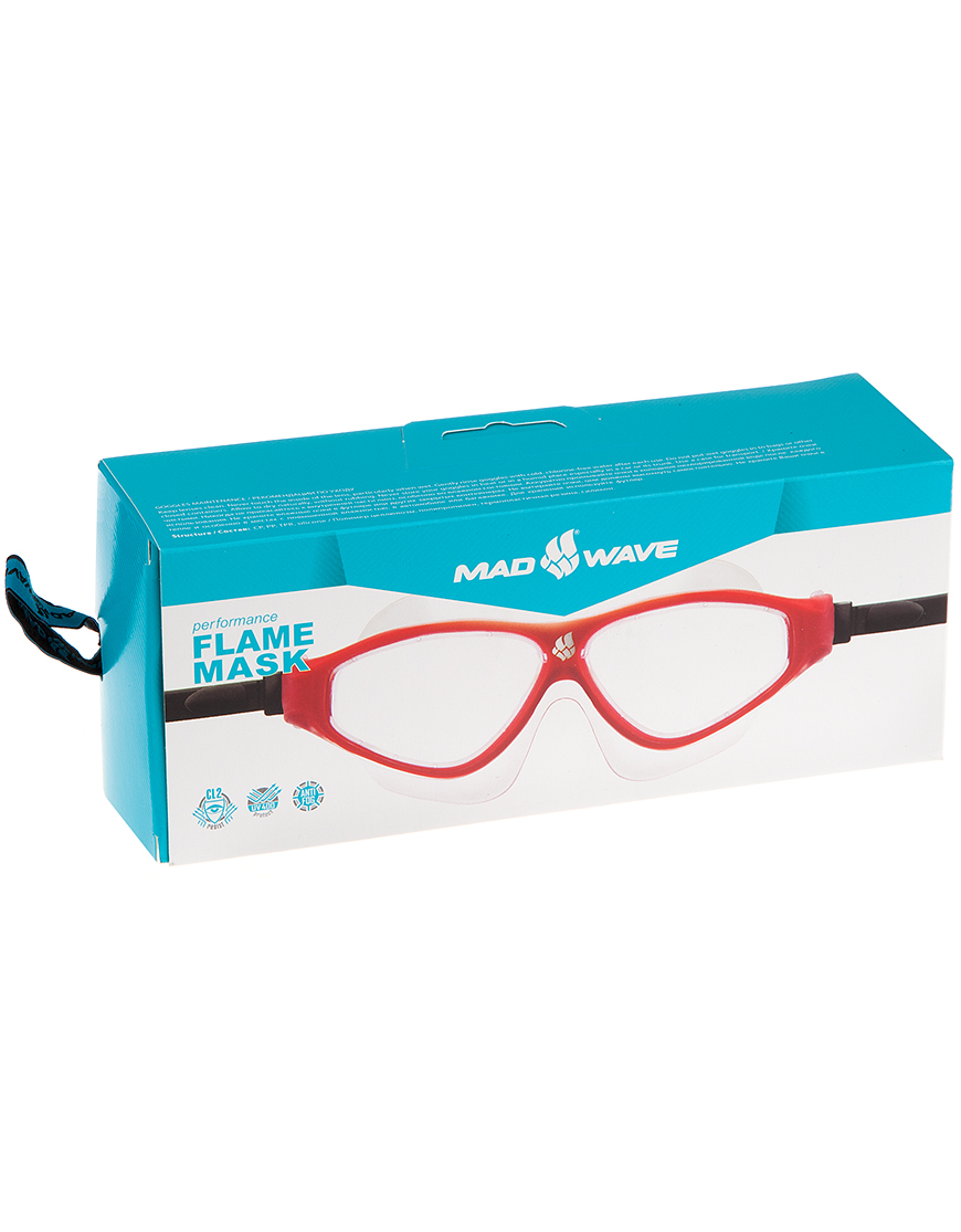 Очки для плавания Flame mask (прозрачные; Красный)