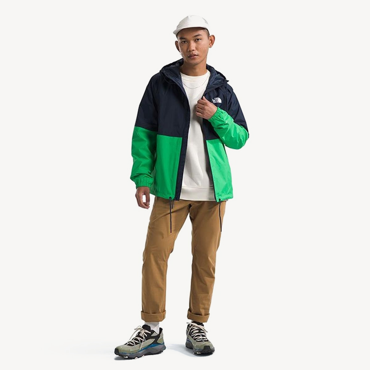 Куртка TNF Antora Rain Hoodie (Мужской; XL; SummitNavy OpticEmerald)