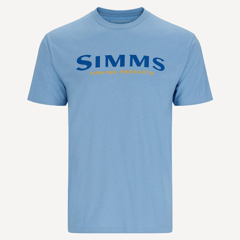 Футболка Simms Logo T-Shirt (Мужской; XL; Lt. Blue Heather)