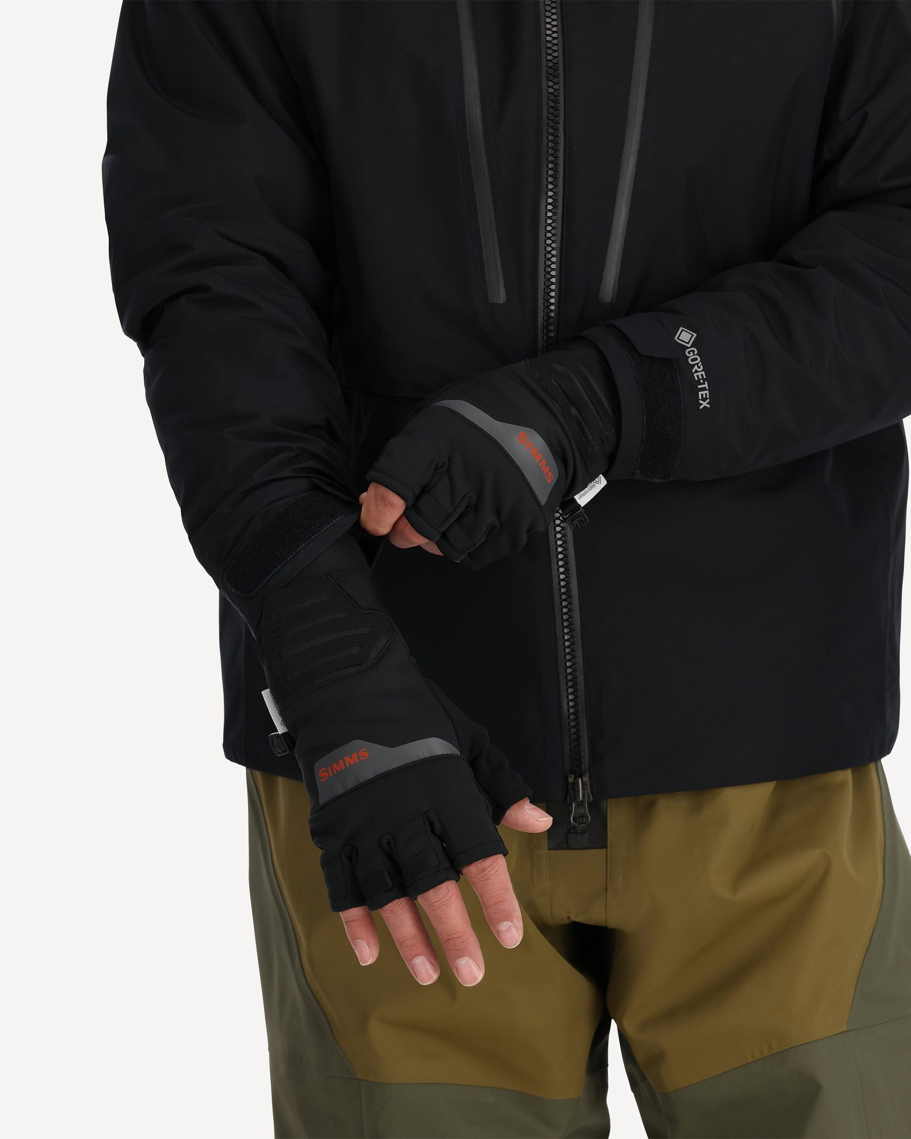 Перчатки Simms Windstopper Half-Finger Glove (; M(20-22); Black)