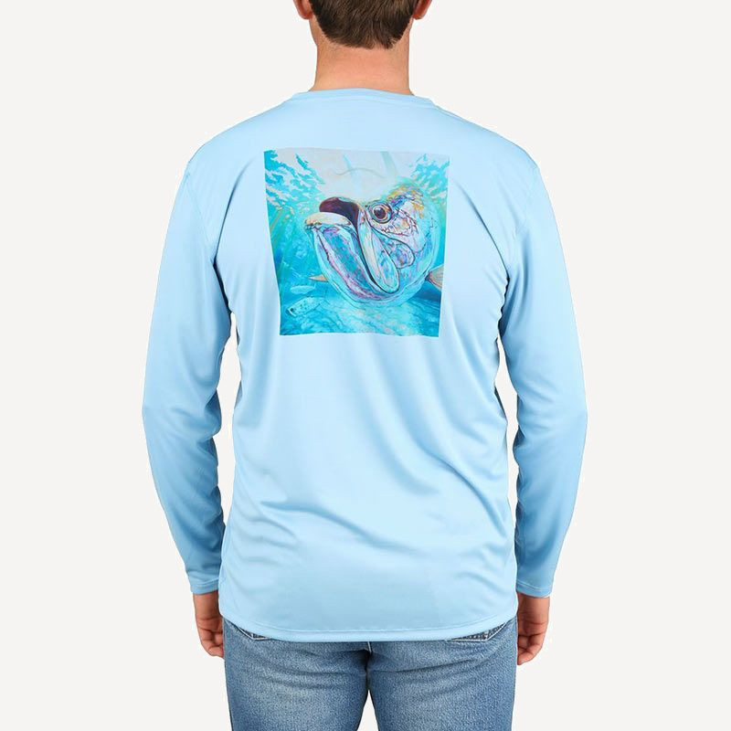 Термофутболка Simms Solar Tech Tee (; XL; silver & sun faded denim)