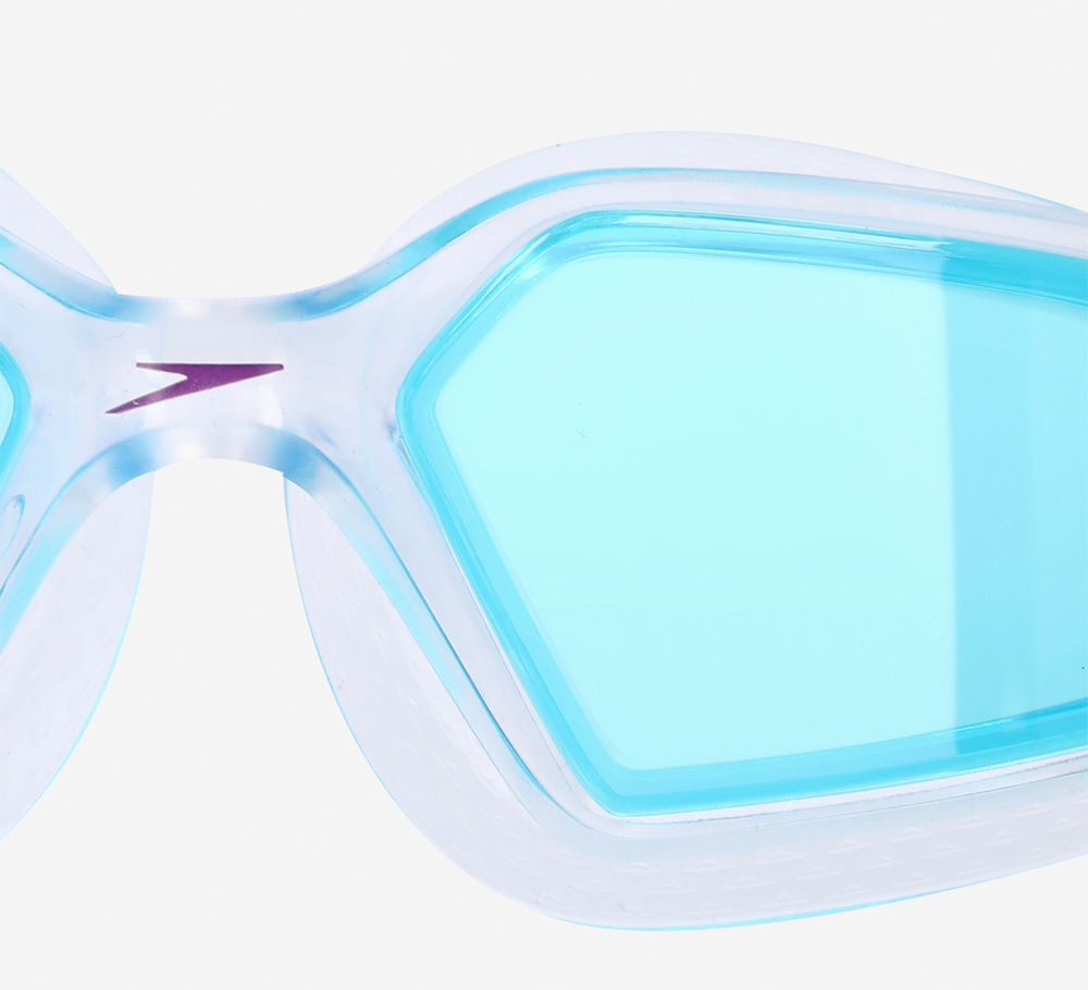 Очки для плавания Speedo Hydropulse детские (бордовый/прозрачный/голубой)