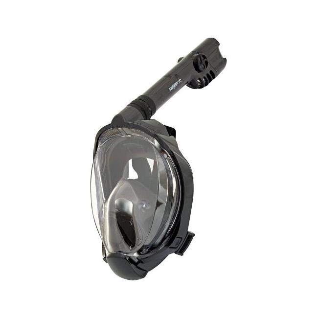 Маска полнолицевая для сноркелинга Galaktica Premium (L-XL; черный/черный/черный)