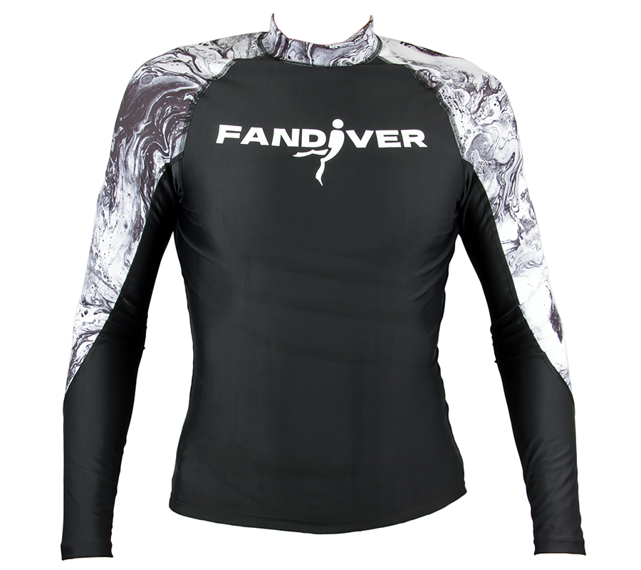 Футболка лайкра FanDiver длинный рукав (Мужской; XXL; marble black)
