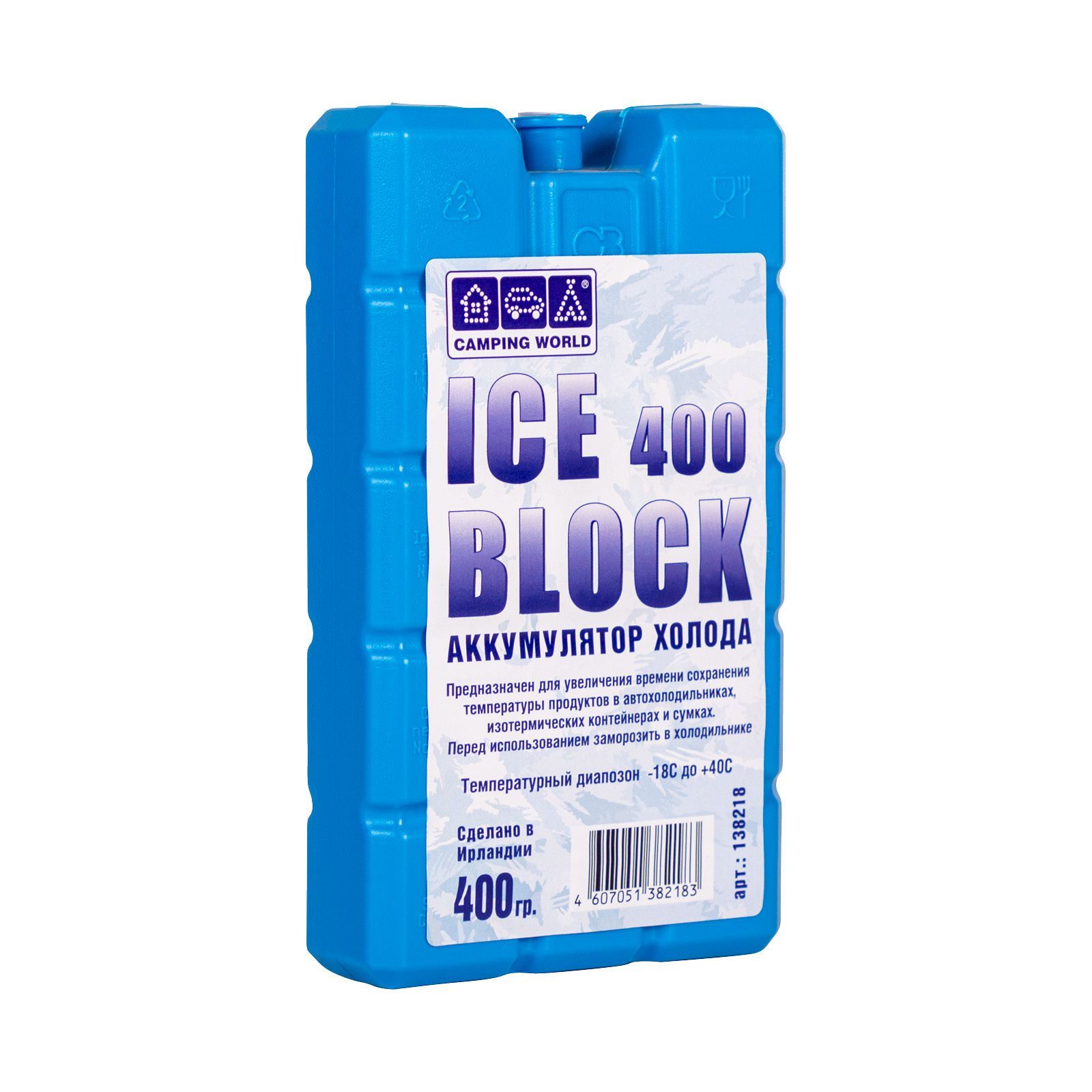 Аккумулятор холода Camping World Iceblock 400 (Синий, 9,5х3х17см)