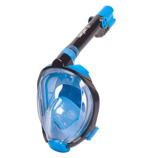 Маска полнолицевая для сноркелинга Galaktica Premium (L-XL; черный/синий/голубой)