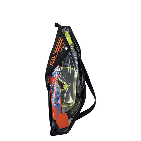 Комплект маска+трубка UCR-2022P в сумке (черный силикон; BK/BK)