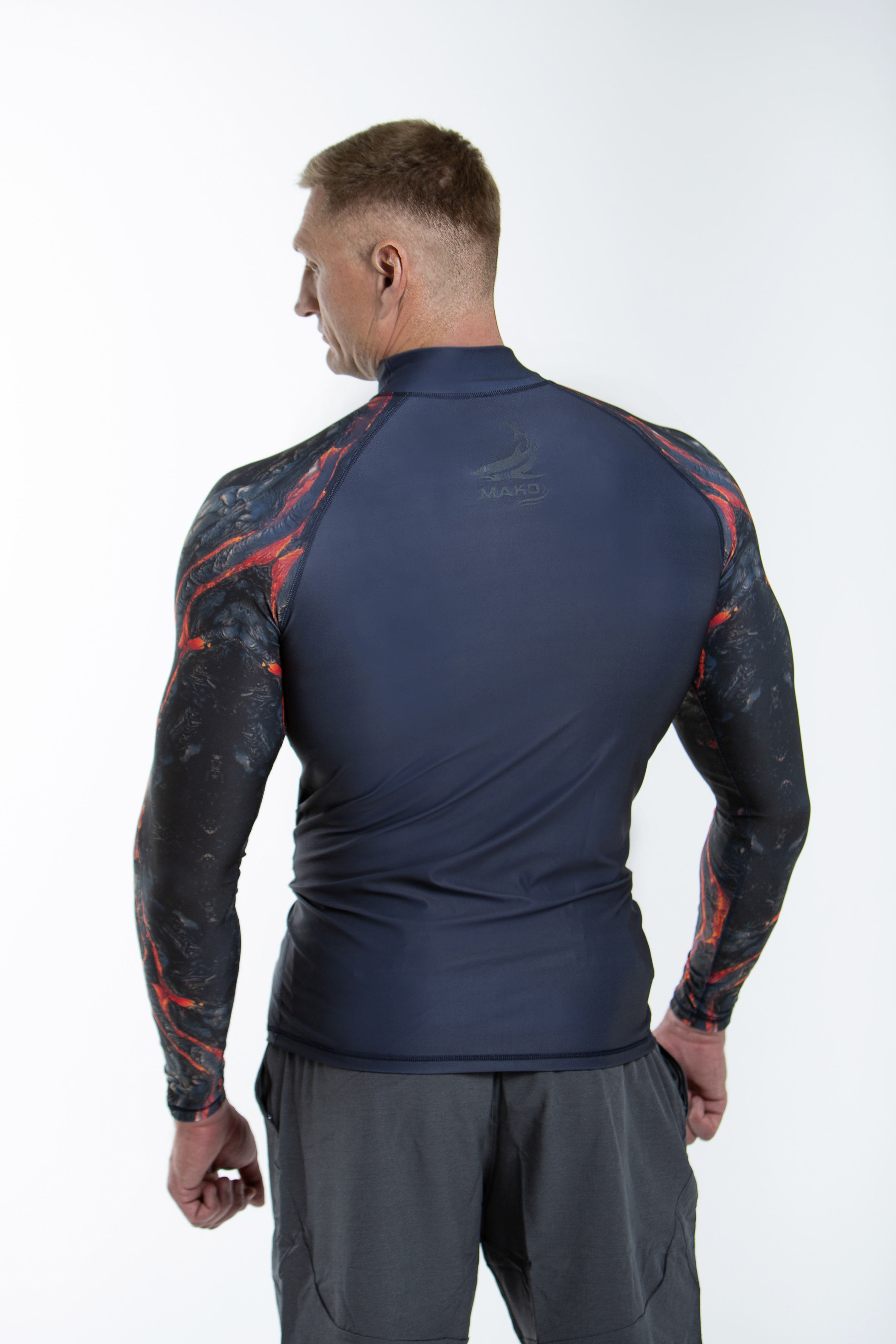 Футболка лайкра MAKO длинный рукав (Унисекс; 3XL-54; темно-серый/мультиколор Black Edition)