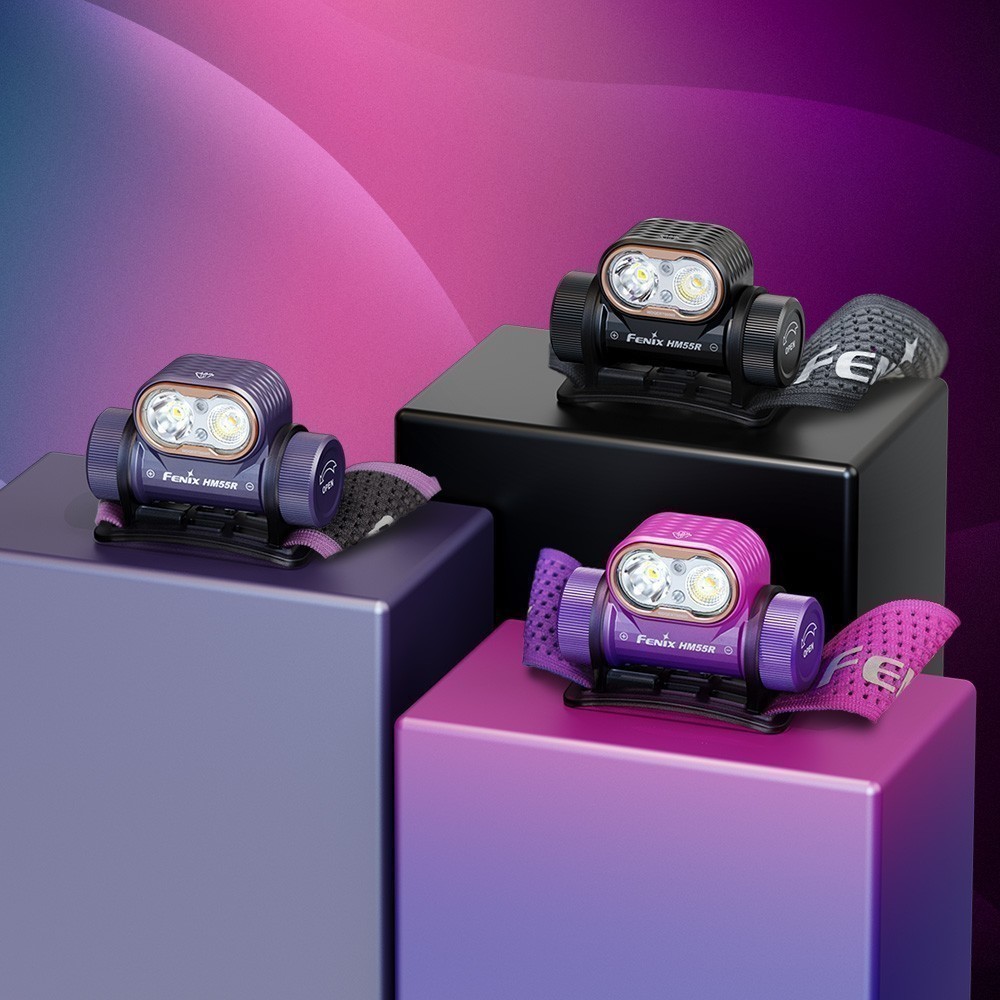 Фонарь налобный Fenix HM55R 1200 Lumen (Dark Purple, акк ARB-L18-1600mAh)