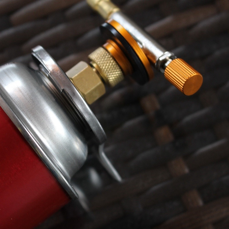 Адаптер газовый BRS-17B Цанга-Резьба на ножках (Сталь / Латунь, 41г, с чехлом)