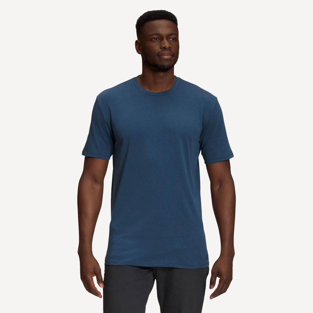 Blue north face store t shirt