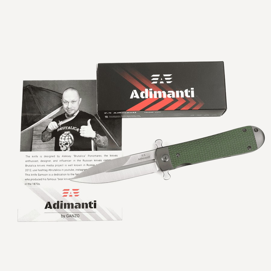 Нож складной Adimanti Samson (Сталь_D2/Зеленый_G10) Нож складной Adimanti Samson (Сталь_D2/Зеленый_G10)