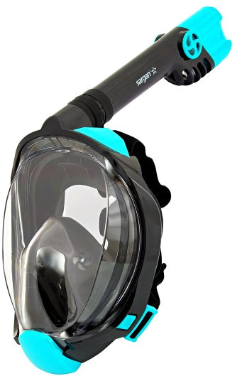 Маска полнолицевая для сноркелинга Galaktica Premium (L-XL; черный/бирюзовый/черный)