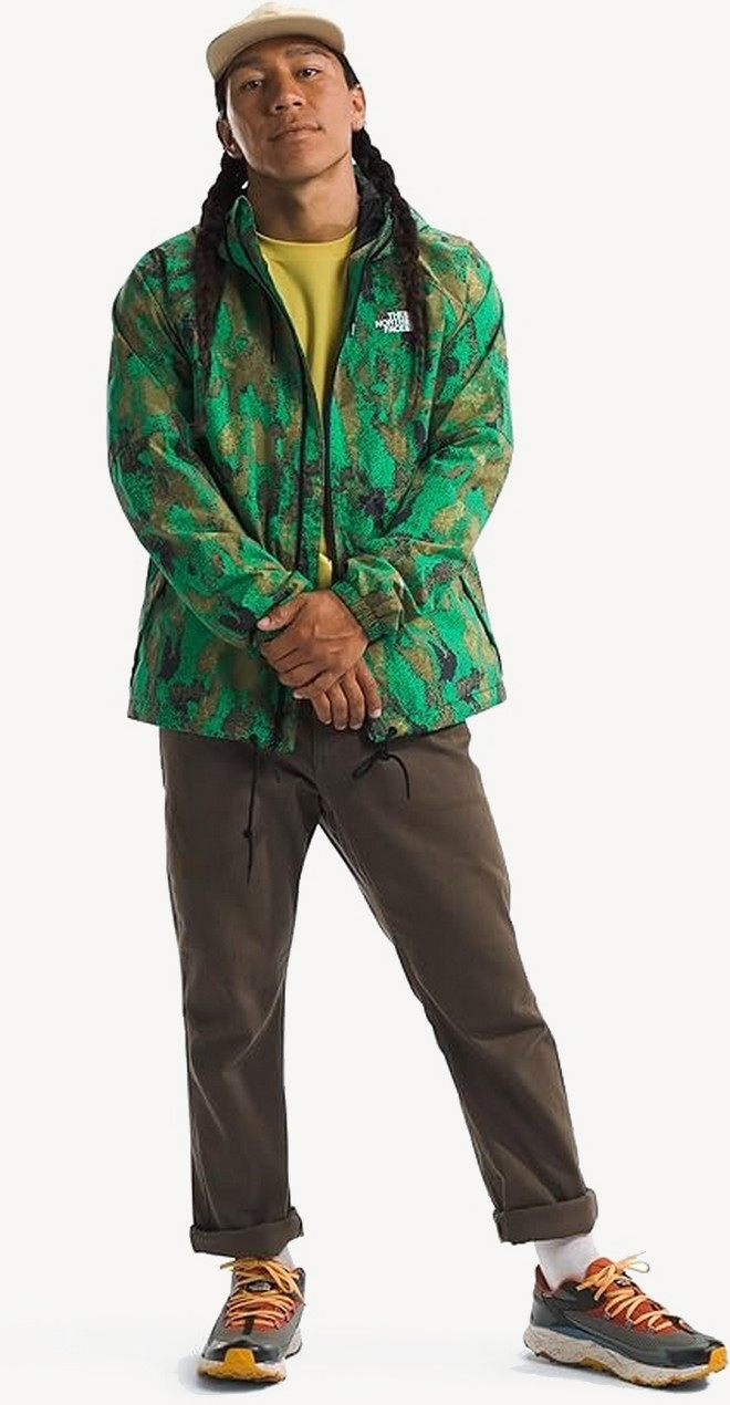 Куртка TNF Antora Rain Hoodie (Мужской; S; OpticEmerald CamoPrint)