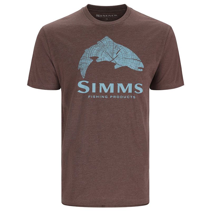 Футболка Simms Wood Trout Fill T-Shirt  (Мужской; XXL; Brown Heather)