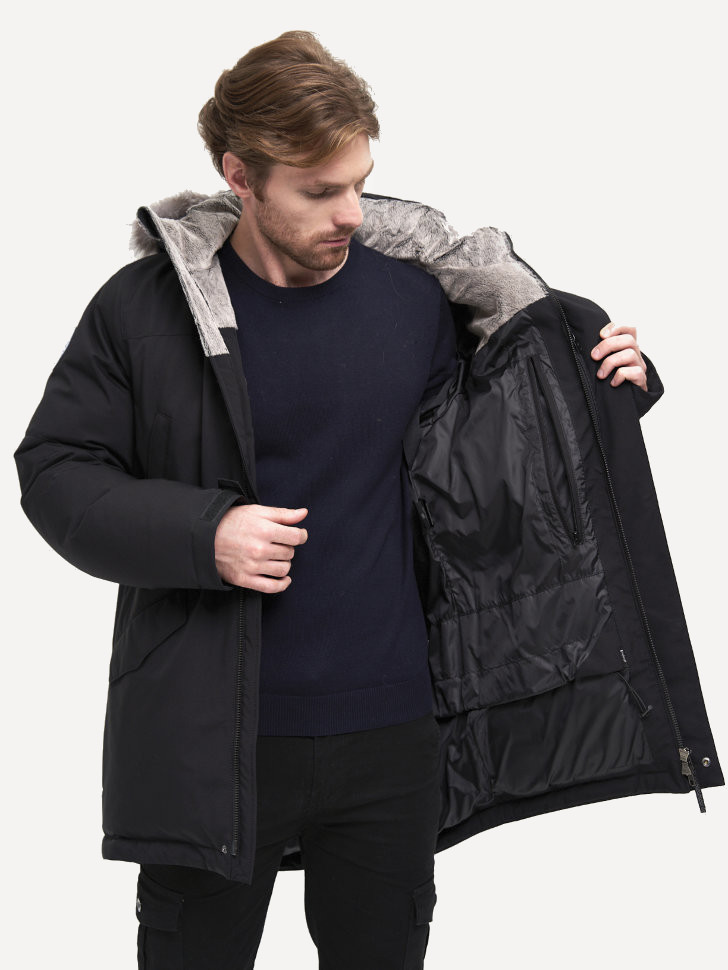 Пуховик Торнадо Top Arctic Goose мех Енот (Мужской; 58; Черный)