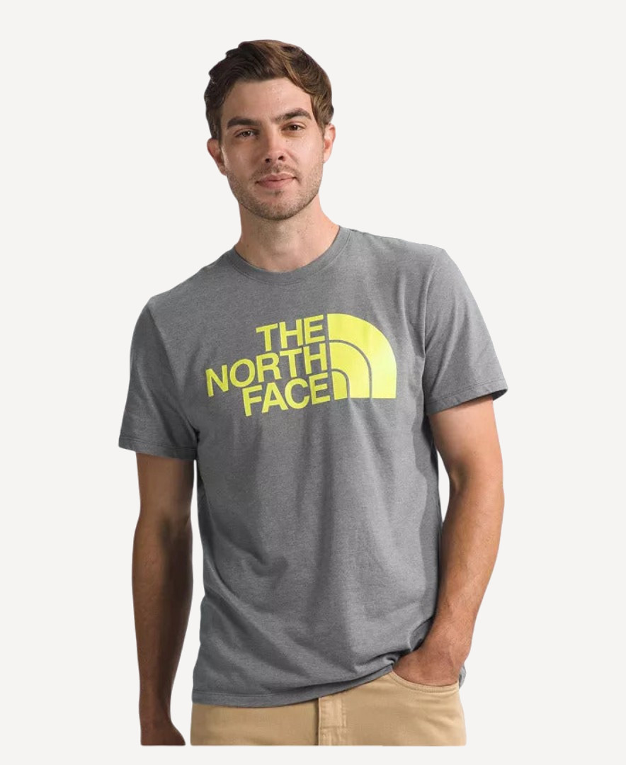 Футболка TNF S/S Half Dome Tee (Мужской; S; MedGreyHthr LemonYellow)