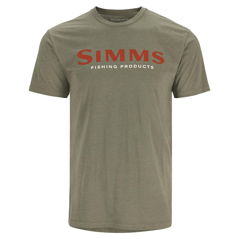 Футболка Simms Logo T-Shirt (Мужской; XXL; Simms Orange/Military Heather,)