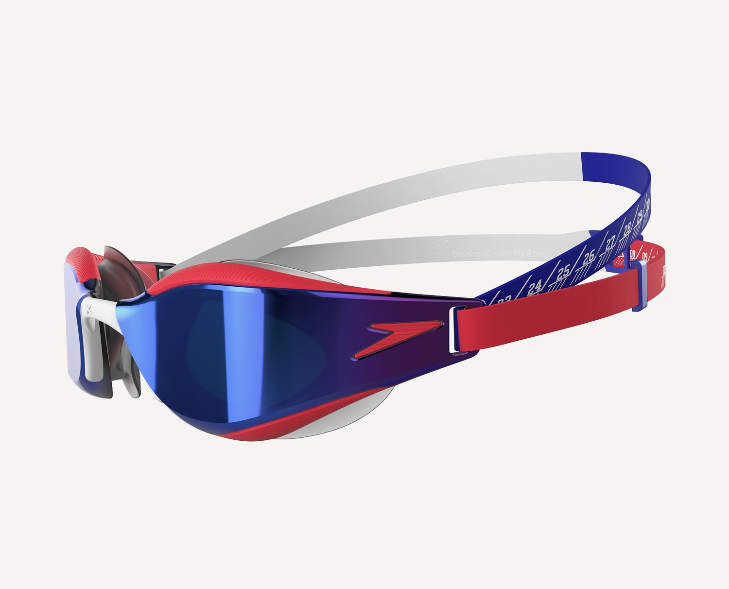 Очки для плавания Speedo Fastskin Hyper Elite Mirror (зеркальные; красный/синий)