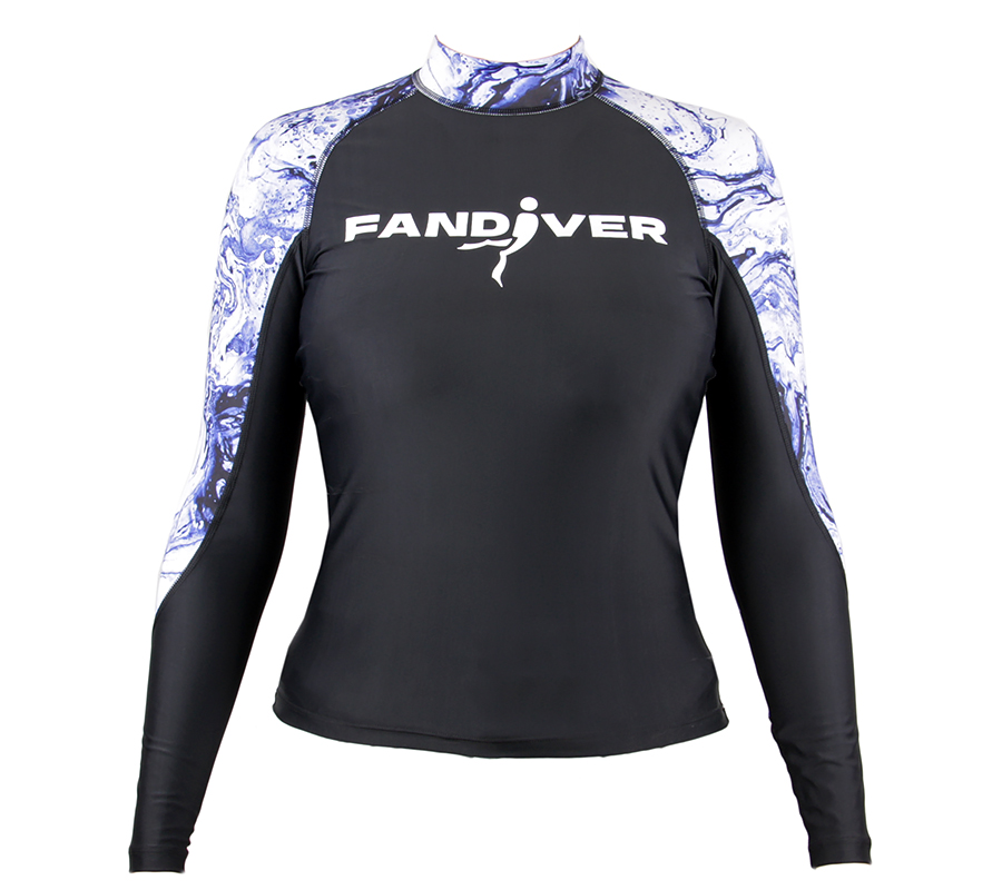 Футболка лайкра FanDiver длинный рукав (Женский; XL; marble purple)